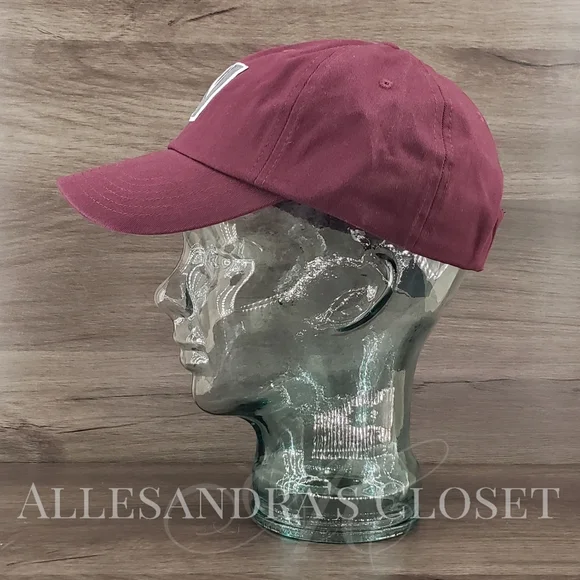 BUNDLE - 2 New Balance Hats Caps Snapback 6 Panel V990 Block N - Navy & Burgundy - Picture 5 of 13